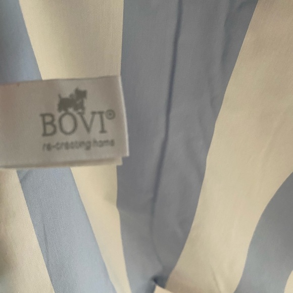 BOVI Striped Duvet Cover Sheet Queen Bedding Baby Blue White Cotton 86x86 - Picture 3 of 4